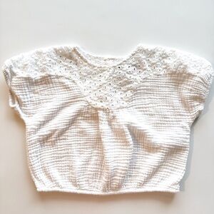 Zara Kids White Eyelet Kids Top